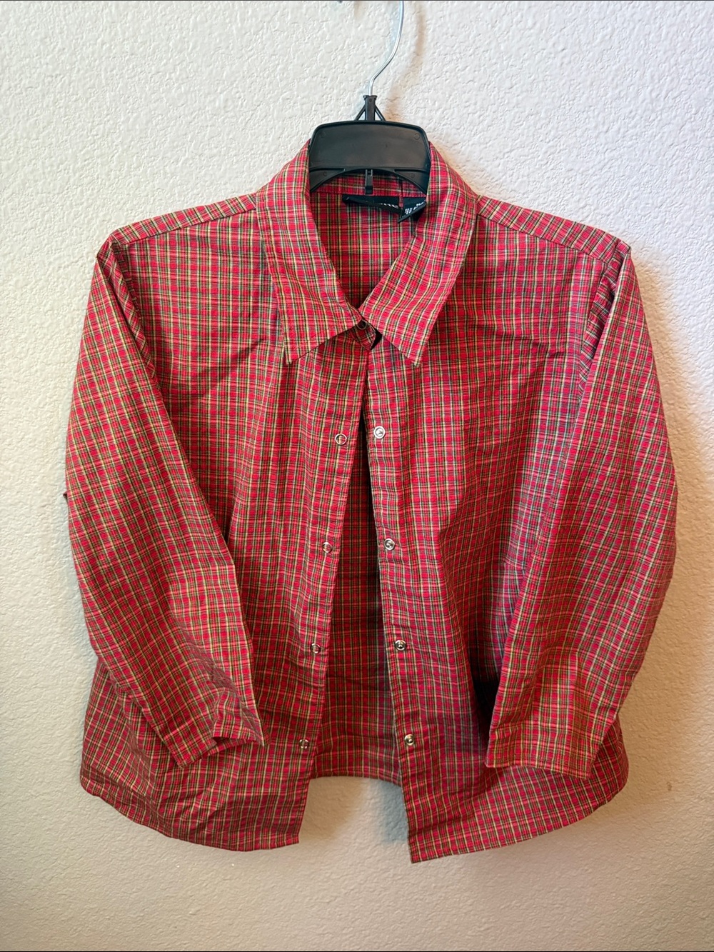 Vintage Rebecca Malone Red Plaid Button-Down Shirt